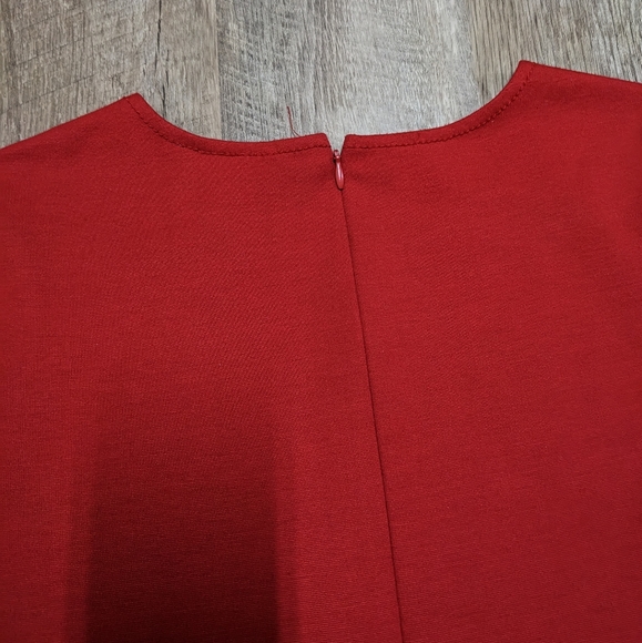 Loft Ann Taylor Red Black Tan Color Block Dress Size 8P - Picture 4 of 6